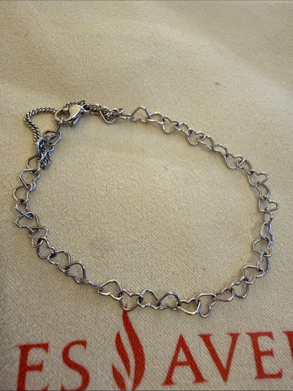 James Avery Light Connected Hearts Charm Bracelet preloved